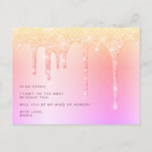 Invitation Carte Postale Les gouttes holographiques seront-tu ma servante d (Dos)