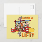 Invitation Carte Postale Les Pierrafeu | Besoin D'Un Ascenseur ? (Devant / Derrière)