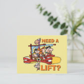 Invitation Carte Postale Les Pierrafeu | Besoin D'Un Ascenseur ? (Debout devant)