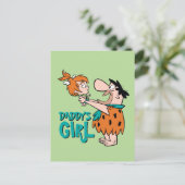 Invitation Carte Postale Les Pierrafeu | Fred & Pebbles - La fille de papa (Debout devant)