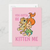 Invitation Carte Postale Les Pierrafeu | Galets et son tigre (Devant / Derrière)