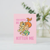 Invitation Carte Postale Les Pierrafeu | Galets et son tigre (Debout devant)