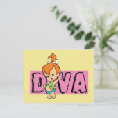 Invitation Carte Postale Les Pierrafeu | Galets - Little Diva (Debout devant)