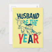 Invitation Carte Postale Les Pierrafeu | Mari de l'année (Devant / Derrière)