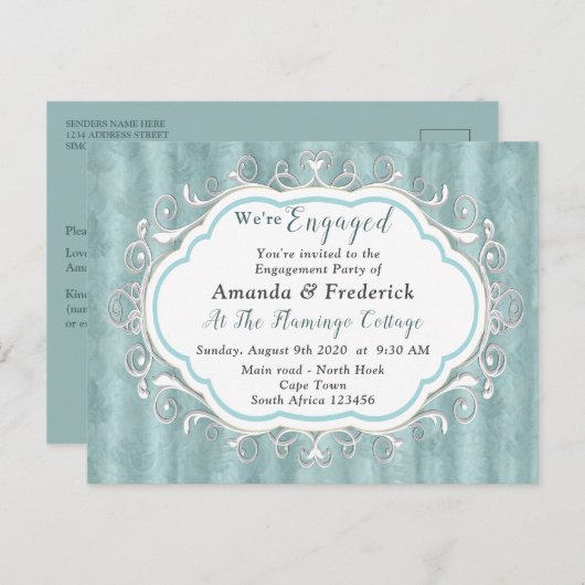 Invitation Carte Postale Les tons pastel doux de Sage Green (Devant / Derrière)