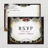 Invitation Carte Postale LETTRE D'AMOUR Halloween Correspondant RSVP PostCa (Devant / Derrière)
