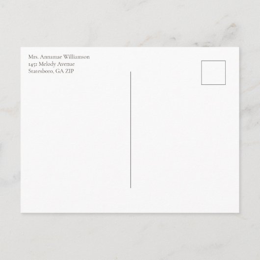 Invitation Carte Postale Lettre manuscrite de l'arbre rustique de réunion f (Dos)