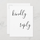 Invitation Carte Postale Lettres simples mariage rsvp (Devant / Derrière)