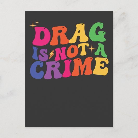 Invitation Carte Postale LGBT Pride DRAG N'EST PAS UN SOUTIEN CRITIQUE (Devant)