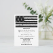 Invitation Carte Postale Ligne mince gris Diplôme d'agent correctionnel (Debout devant)