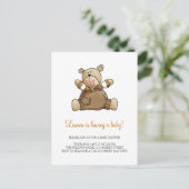 Invitation Carte Postale Lil' Bears ・ Baby Boy Brown Romper (Debout devant)