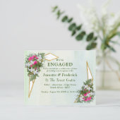 Invitation Carte Postale Lis Amaryllis, fougères & Fleur rouge-rose (Debout devant)