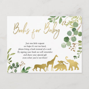 Invitation Carte Postale Livre de Baby shower animalier Green Safari pour b