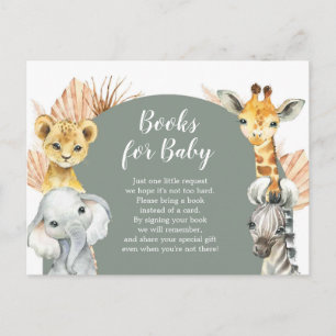 Invitation Carte Postale Livres Boho Vert Sauge Safari Oh Boy Pour Bébé