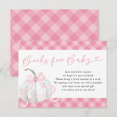 Invitation Carte Postale Livres Citrouilles Pink Preppy pour bébé (Devant / Derrière)
