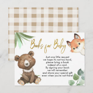 Invitation Carte Postale Livres de Baby shower Woodland pour bébé