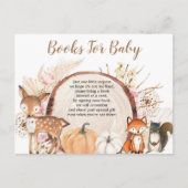 Invitation Carte Postale Livres de citrouille bohémiens pour bébé en forêt (Devant)