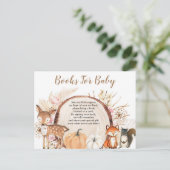 Invitation Carte Postale Livres de citrouille de forêt Boho pour bébé (Debout devant)