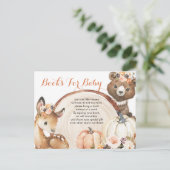 Invitation Carte Postale Livres de Fête de Bébé Fille de Bois d'Automne pou (Debout devant)