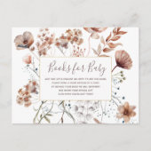 Invitation Carte Postale Livres Fleur sauvage d'automne pour bébé (Devant)