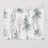 Invitation Carte Postale Livres floraux de Noël d'hiver pour bébé (Dos)