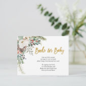 Invitation Carte Postale Livres floraux de Noël d'hiver pour bébé (Debout devant)