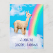 Invitation Carte Postale Llama Licking Rainbow (Devant)
