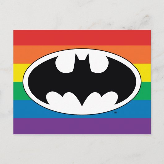 Invitation Carte Postale Logo Arc-en-ciel Batman (Devant)
