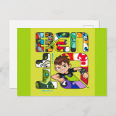 Invitation Carte Postale Logo Ben 10 Alien (Devant / Derrière)