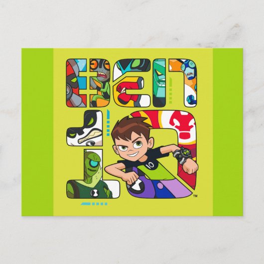 Invitation Carte Postale Logo Ben 10 Alien (Devant)