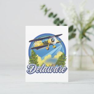 Invitation Carte Postale Logo de voyage du Delaware
