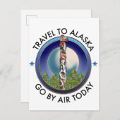 Invitation Carte Postale logo de voyage en Alaska (Devant / Derrière)