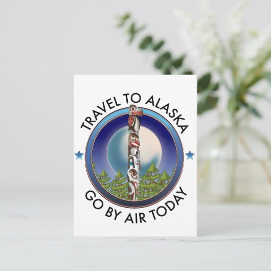 Invitation Carte Postale logo de voyage en Alaska (Debout devant)