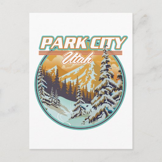Invitation Carte Postale Logo de voyage Park City Utah (Devant)