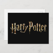 Invitation Carte Postale Logo Gold Harry Potter (Devant / Derrière)