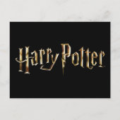 Invitation Carte Postale Logo Gold Harry Potter (Devant)
