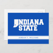 Invitation Carte Postale Logo Indiana State (Devant / Derrière)