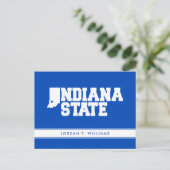 Invitation Carte Postale Logo Indiana State (Debout devant)