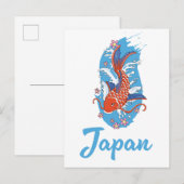 Invitation Carte Postale Logo Japon Pêche (Devant / Derrière)