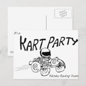 Invitation Carte Postale Logo noir Kart Party (Devant / Derrière)