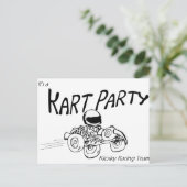 Invitation Carte Postale Logo noir Kart Party (Debout devant)
