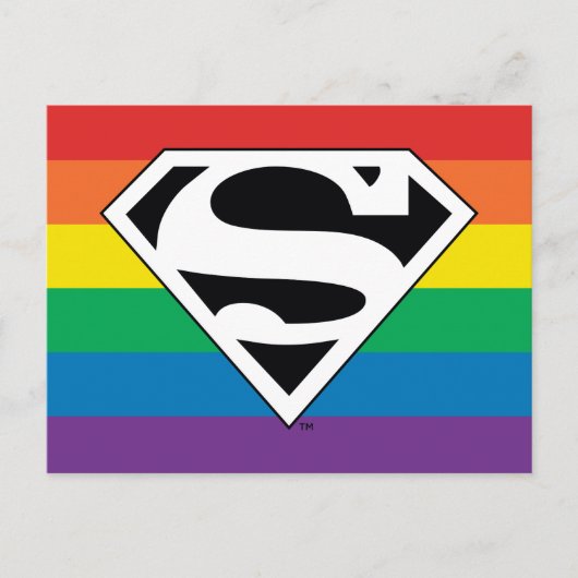 Invitation Carte Postale Logo Rainbow Superman (Devant)