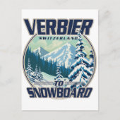 Invitation Carte Postale Logo Verbier Suisse Snowboard (Devant)