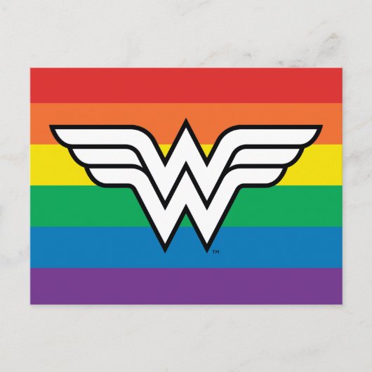 Invitation Carte Postale Logo Wonder Woman Rainbow (Devant)