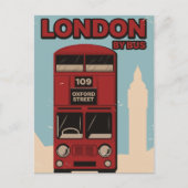 Invitation Carte Postale Londres en bus (Devant)