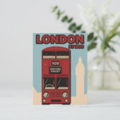 Invitation Carte Postale Londres en bus (Debout devant)