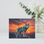 Invitation Carte Postale Lone Wolf at Sunset (Debout devant)