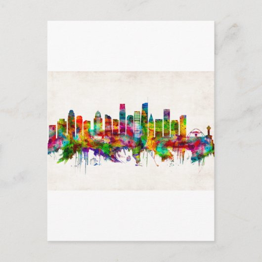 Invitation Carte Postale Los Angeles California Skyline (Devant)