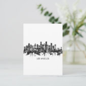 Invitation Carte Postale Los Angeles California Skyline BW (Debout devant)