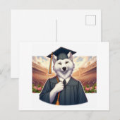 Invitation Carte Postale Loup diplômé (Devant / Derrière)